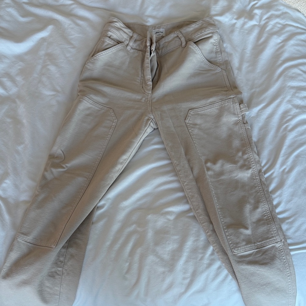 Aritzia Women's Beige Cropped Utility Pants